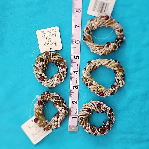 NWT Kemp & Beatley Bead Napkin Rings, Set of 5 - Picture 7 of 8